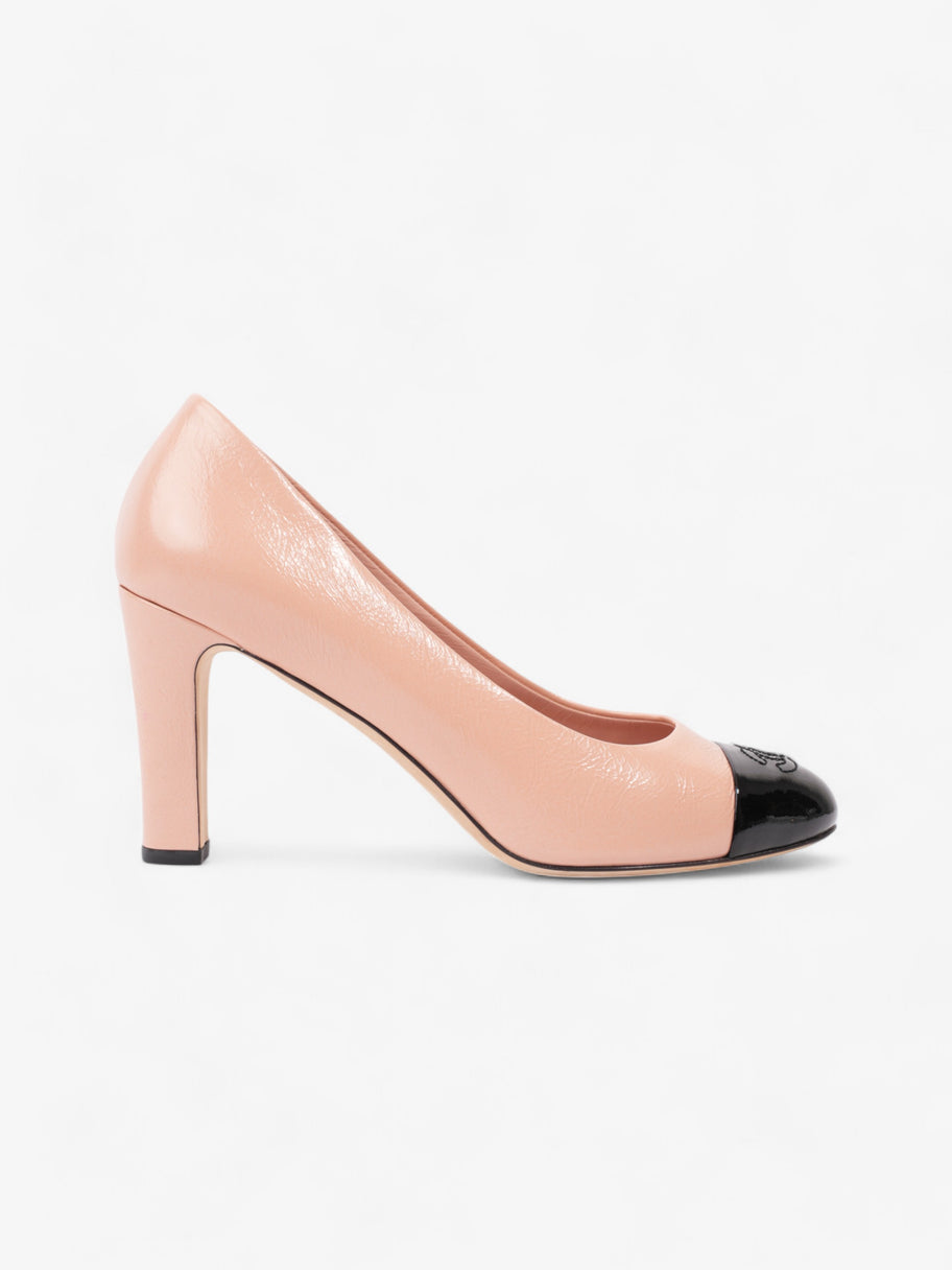 Chanel CC Two Tone Pumps 85mm Pink / Black Calfskin Leather EU 39 UK 6 Image 1