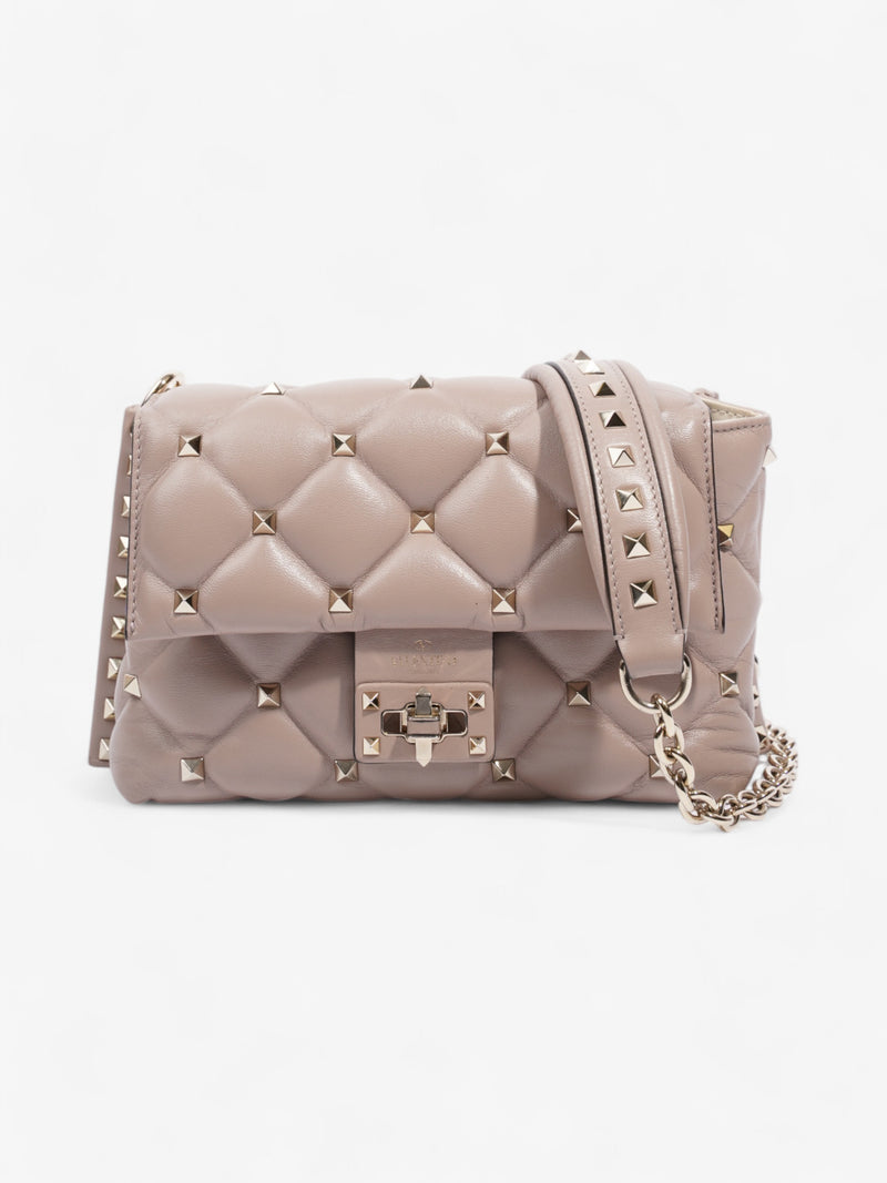  Valentino Candystud Poudre Nappa Leather Medium