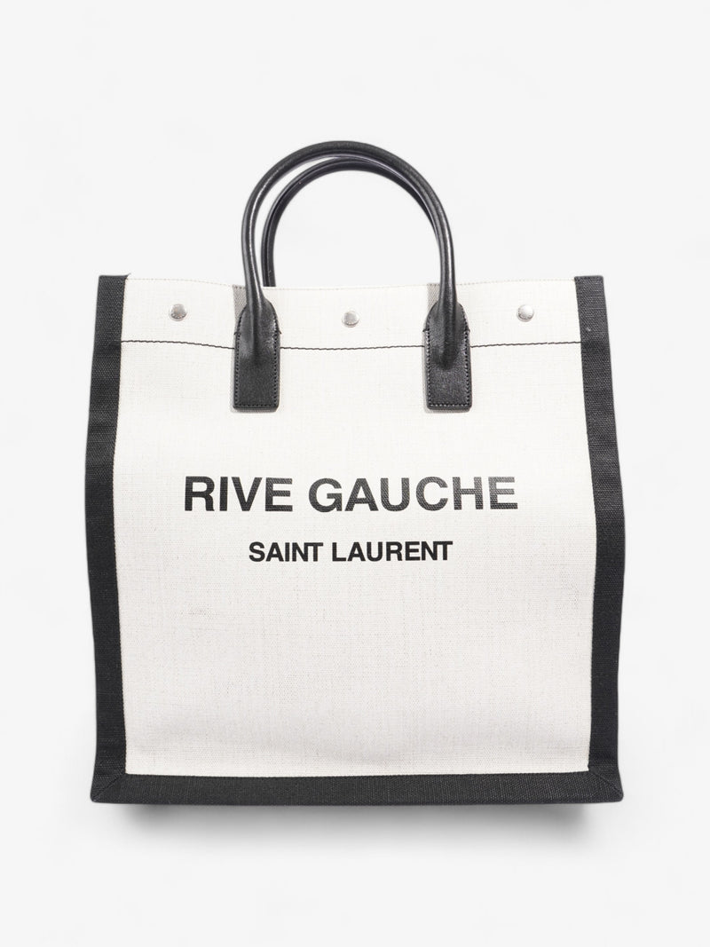  Saint Laurent Rive Gauche Tote Black / White Canvas