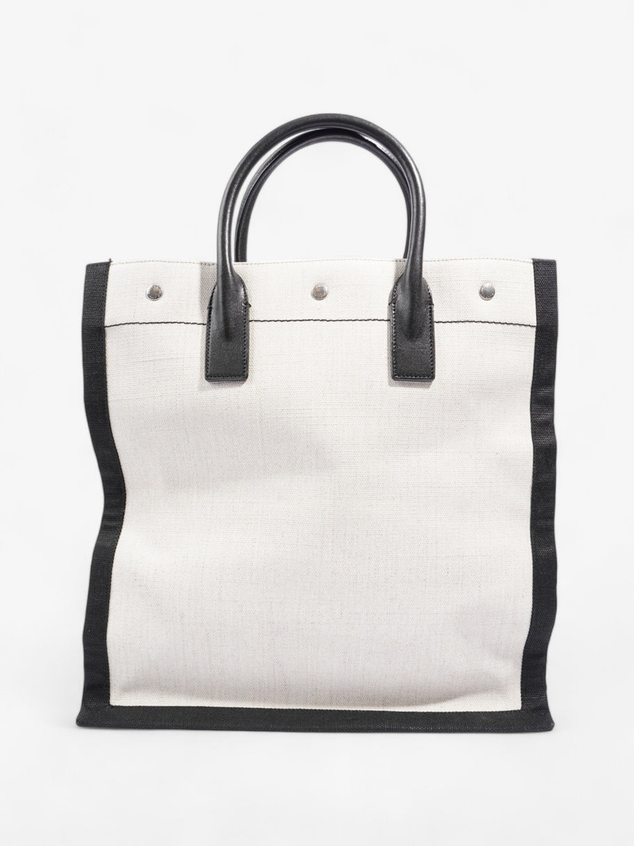 Saint Laurent Rive Gauche Tote Black / White Canvas Image 4