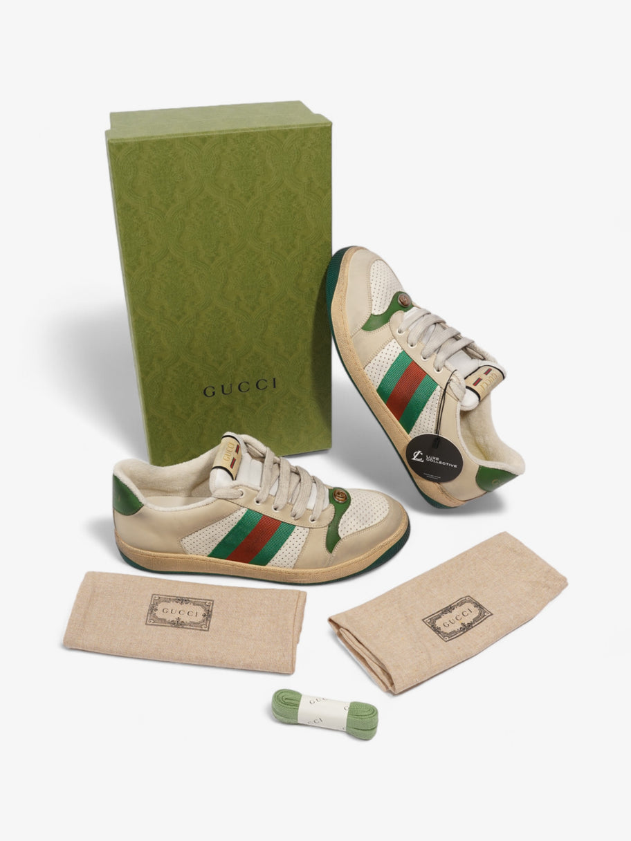 Gucci Screener GG Sneakers Beige / White / Green Leather EU 42.5 UK 8.5 Image 10