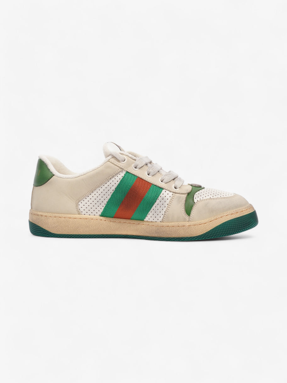 Gucci Screener GG Sneakers Beige White Green Leather EU 42.5 UK 8. Luxe Collective