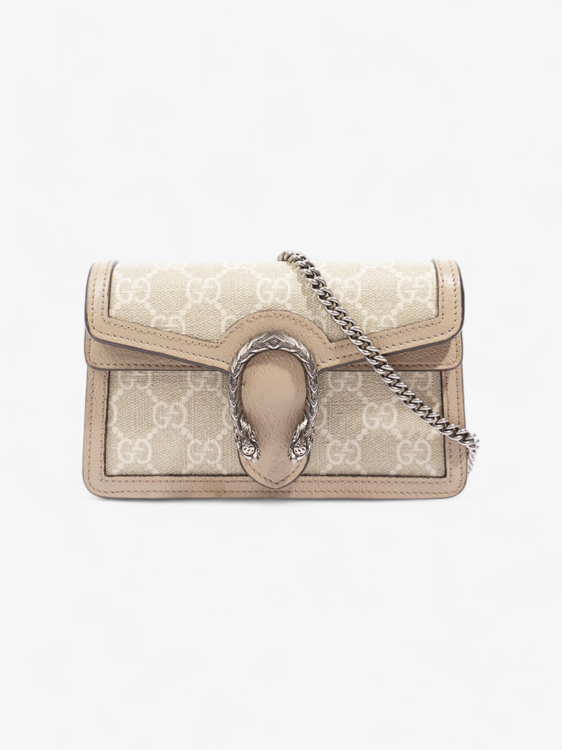  Gucci Dionysus GG Super Mini Beige And White GG Supreme / Oatmeal Coated Canvas