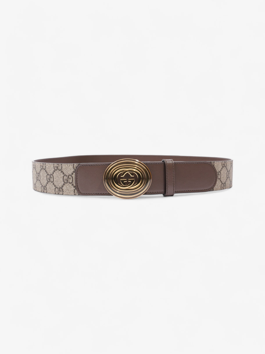 Gucci GG Interlocking Belt GG Supreme / Brown / Gold Canvas 95cm / 38