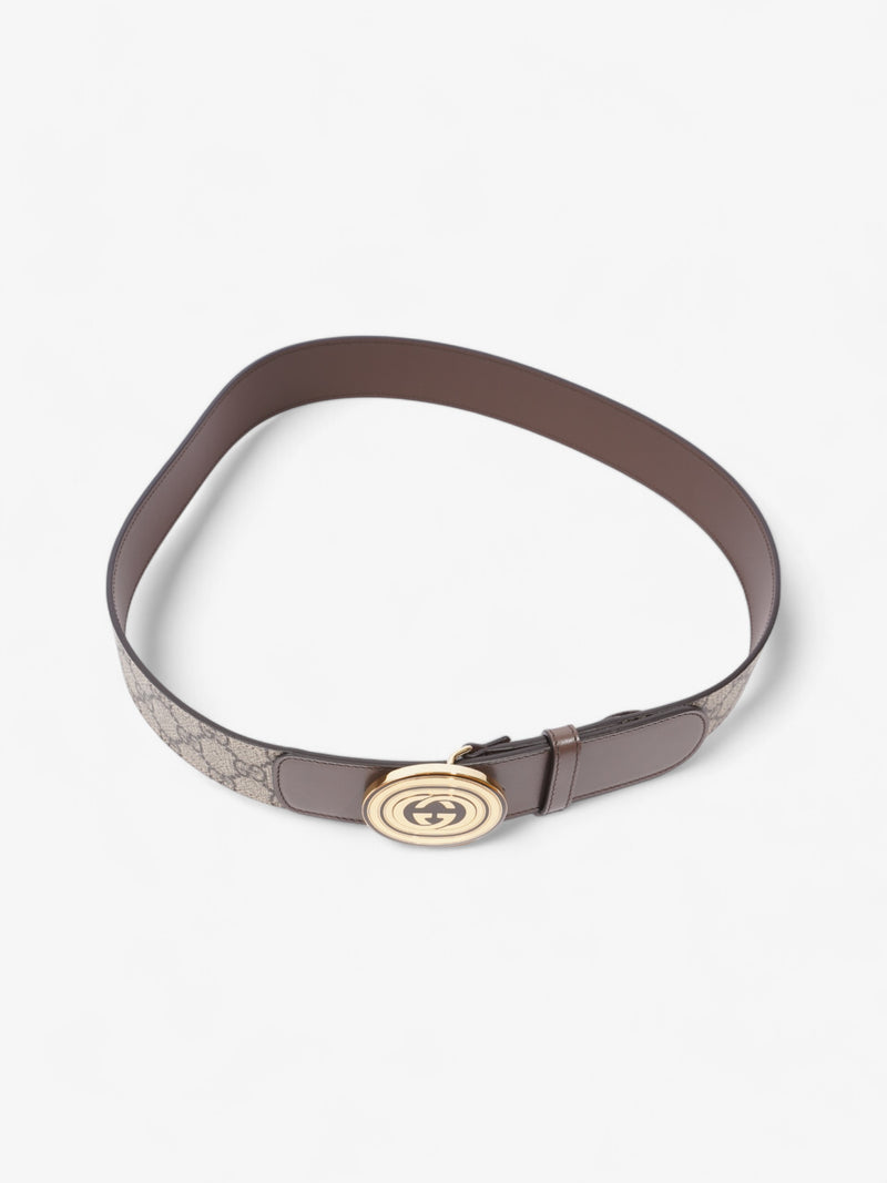  Gucci GG Interlocking Belt GG Supreme / Brown / Gold Canvas 95cm / 38