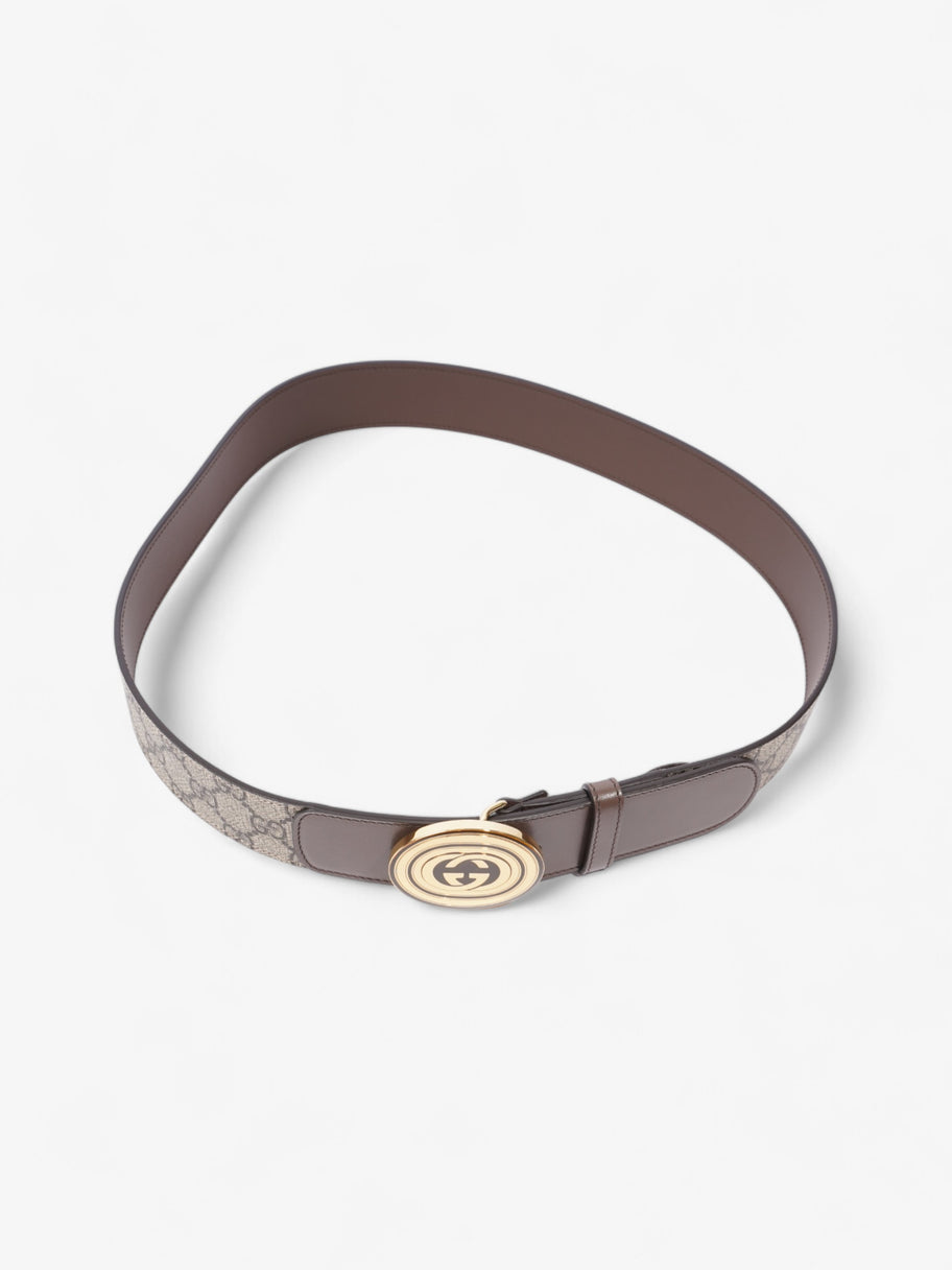 Gucci GG Interlocking Belt GG Supreme / Brown / Gold Canvas 95cm / 38