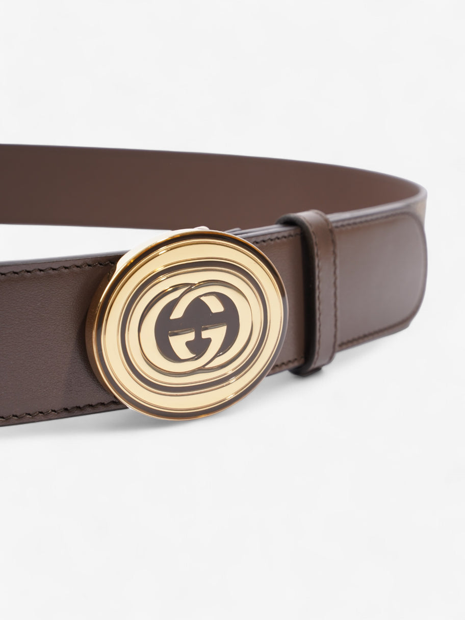 Gucci GG Interlocking Belt GG Supreme / Brown / Gold Canvas 95cm / 38