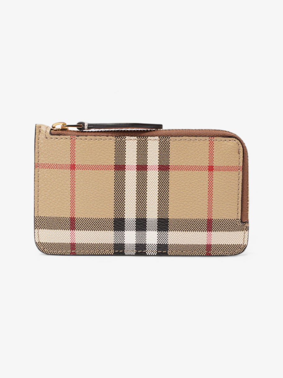 Burberry Check Zip Half Card Case Archive Beige Coated Canvas Image 1