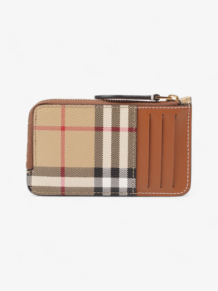 Burberry Check Zip Half Card Case Archive Beige Coated Canvas Image 3