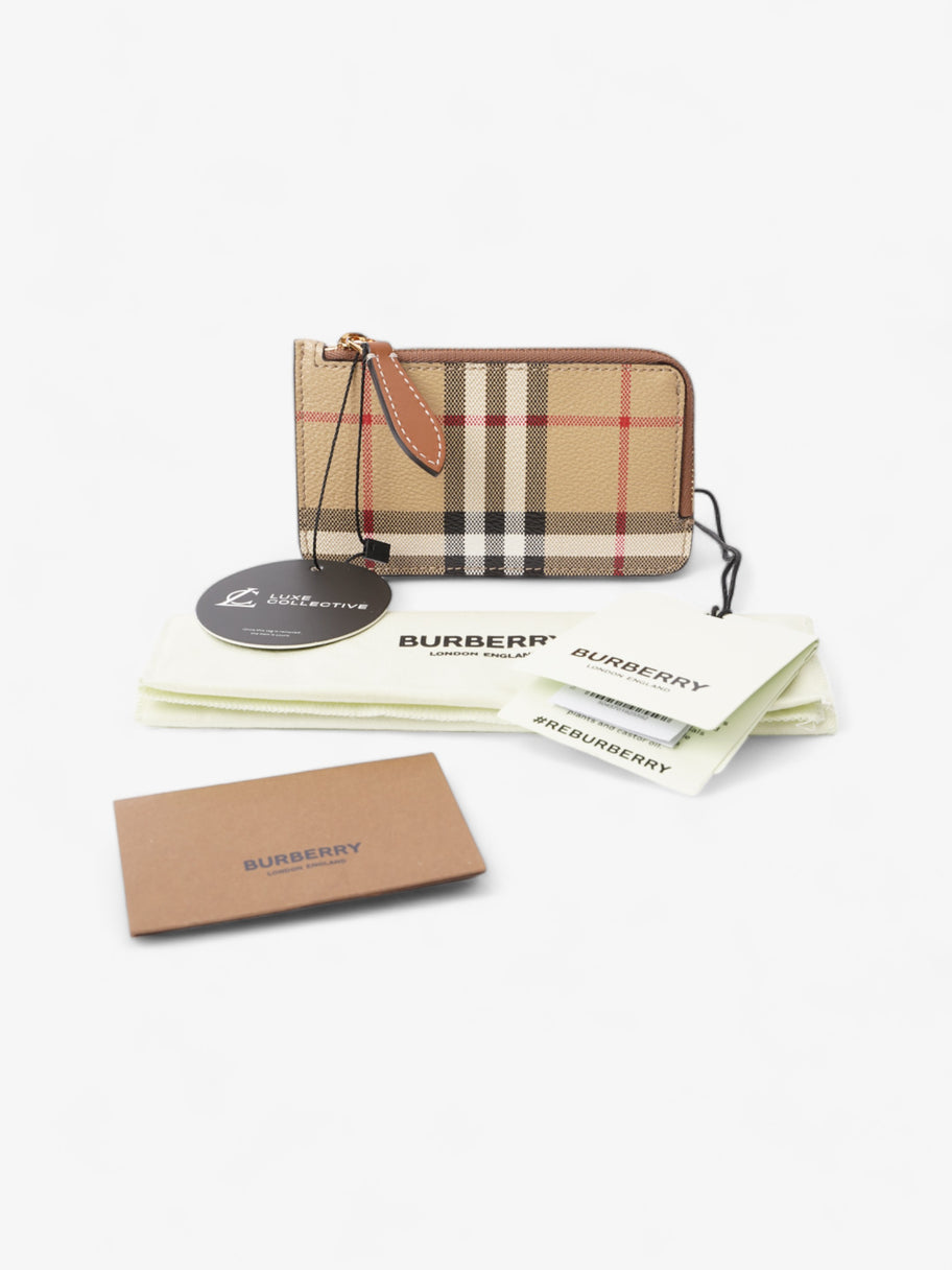 Burberry Check Zip Half Card Case Archive Beige Coated Canvas Image 8