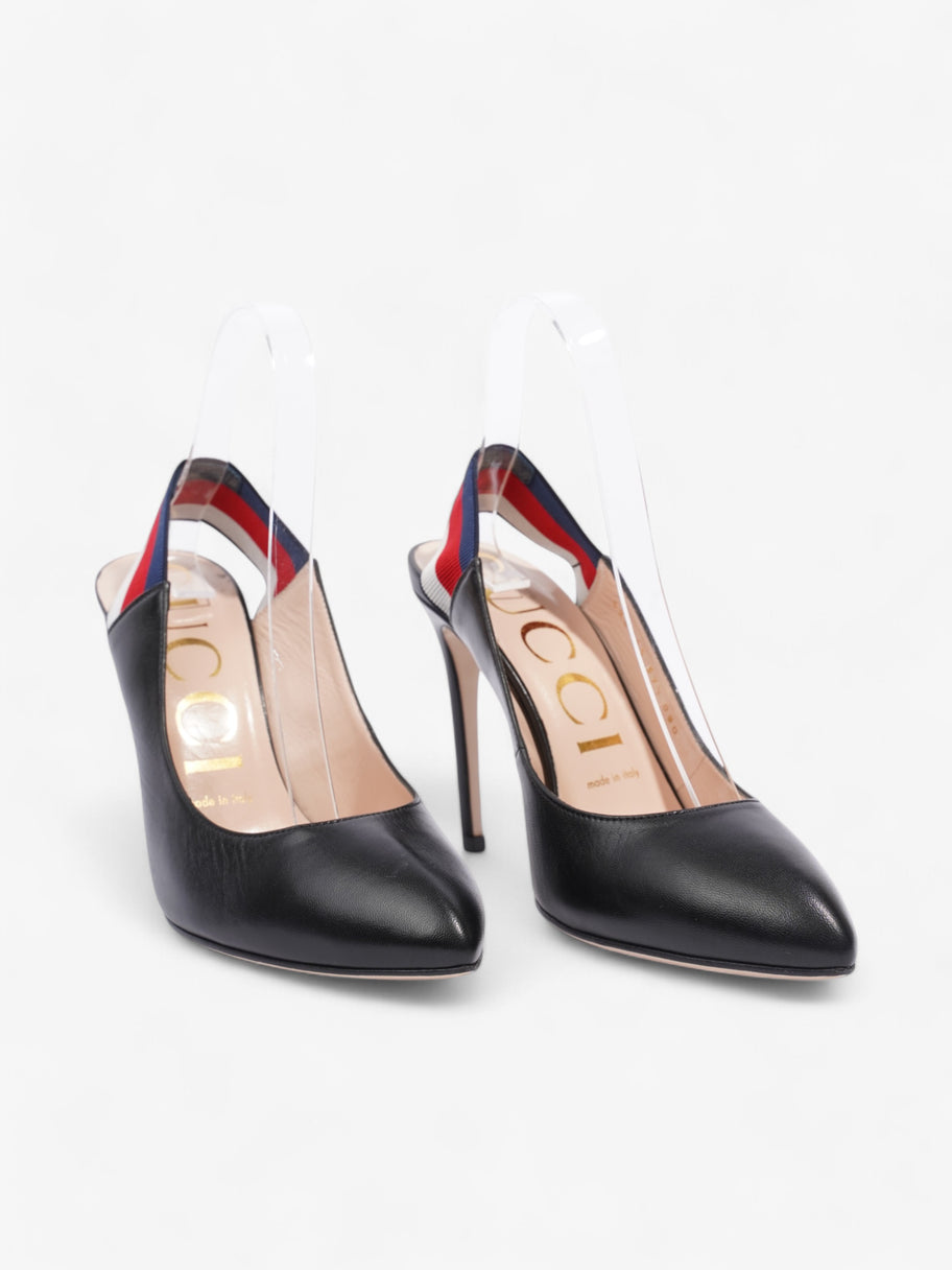 Gucci Slingback Heels 100 Black Leather EU 37.5 UK 4.5 Image 2