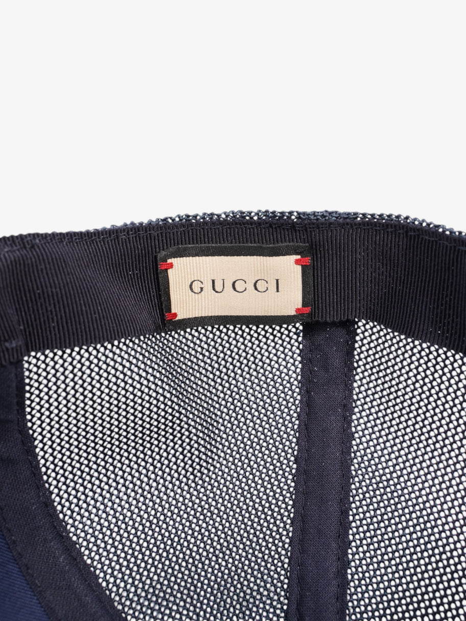 Gucci GG Baseball Cap GG Supreme / Navy Blue Cotton Large Image 6