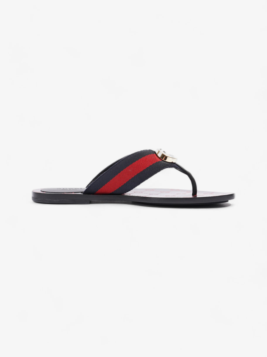 Gucci Web Stripe Thong Sandals Black / Red / Blue Canvas EU 36 UK 3 Image 4