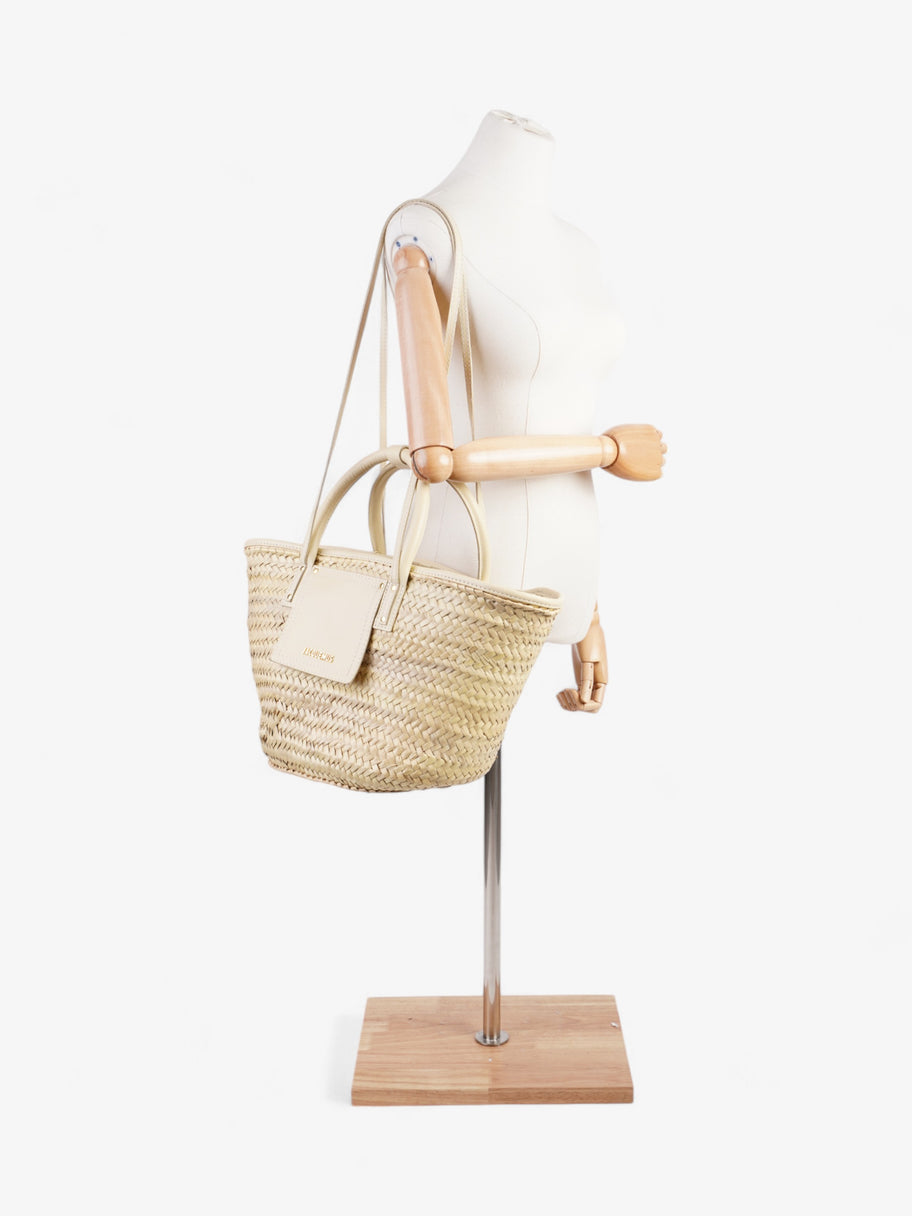 Jacquemus Le Panier Soli Tote Bag Ivory / Natural Palm Leaves Image 2