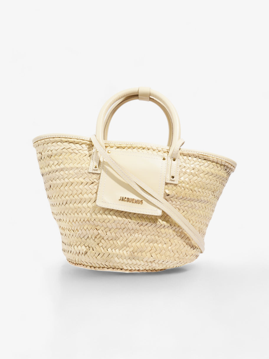 Jacquemus Le Panier Soli Tote Bag Ivory / Natural Palm Leaves Image 1