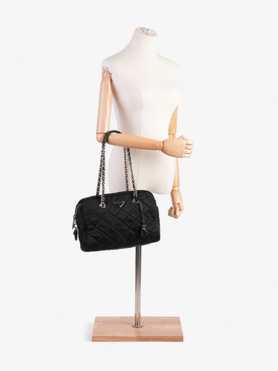 Prada Quilted Tote Black Re Nylon Image 2