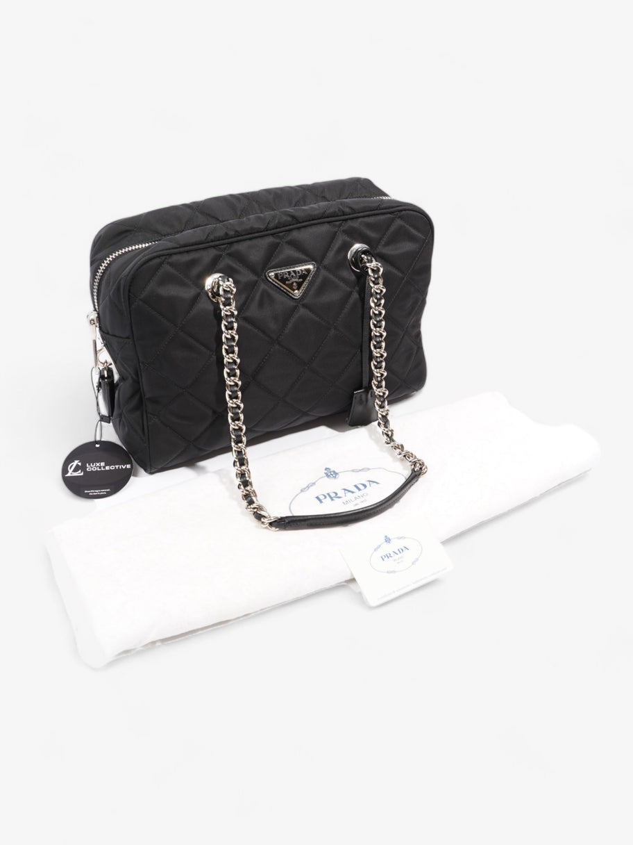 Prada Quilted Tote Black Re Nylon Luxe Collective