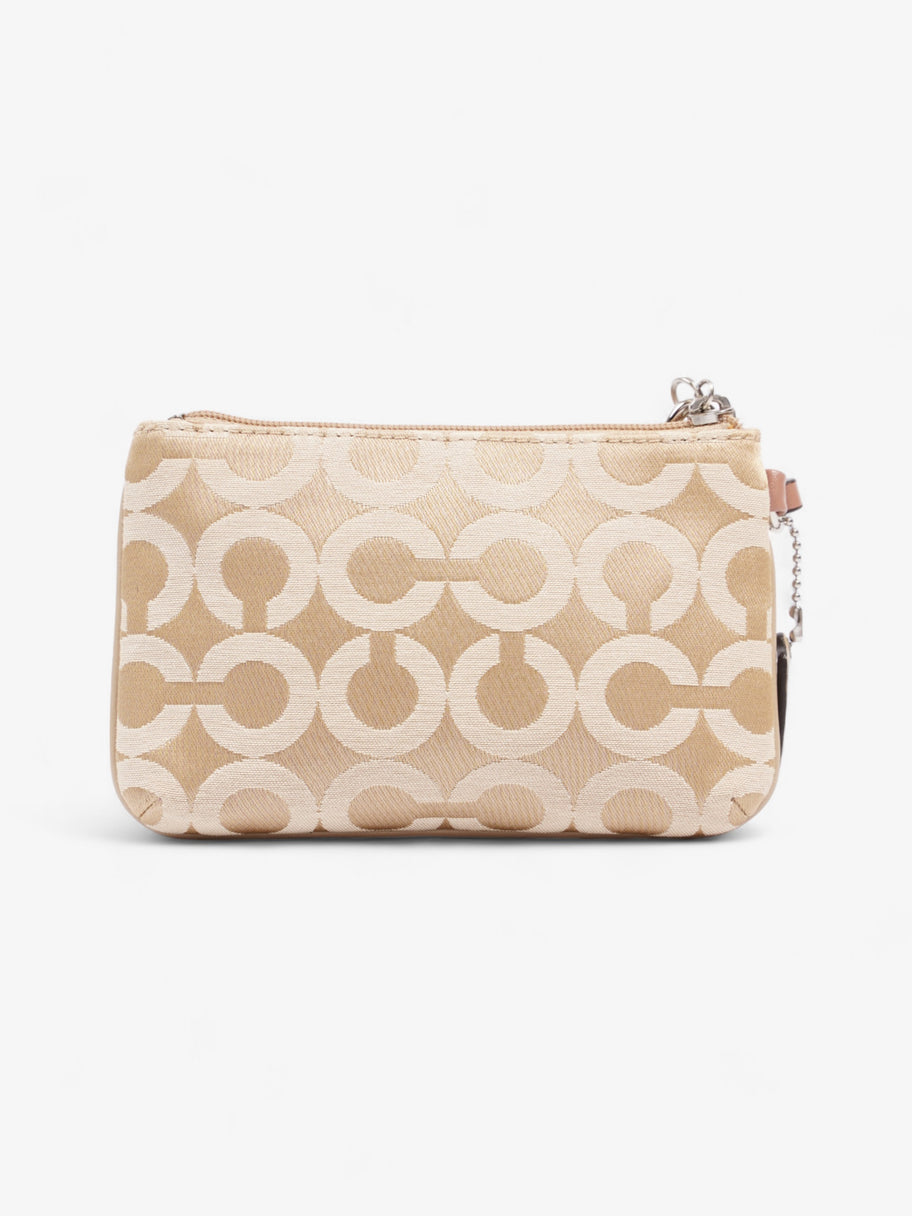 Coach Signature Wristlet Taupe / Beige Cotton Image 4