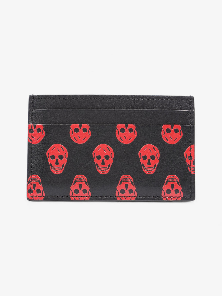 Alexander McQueen Skull Card Holder Black / Red Leather Image 1