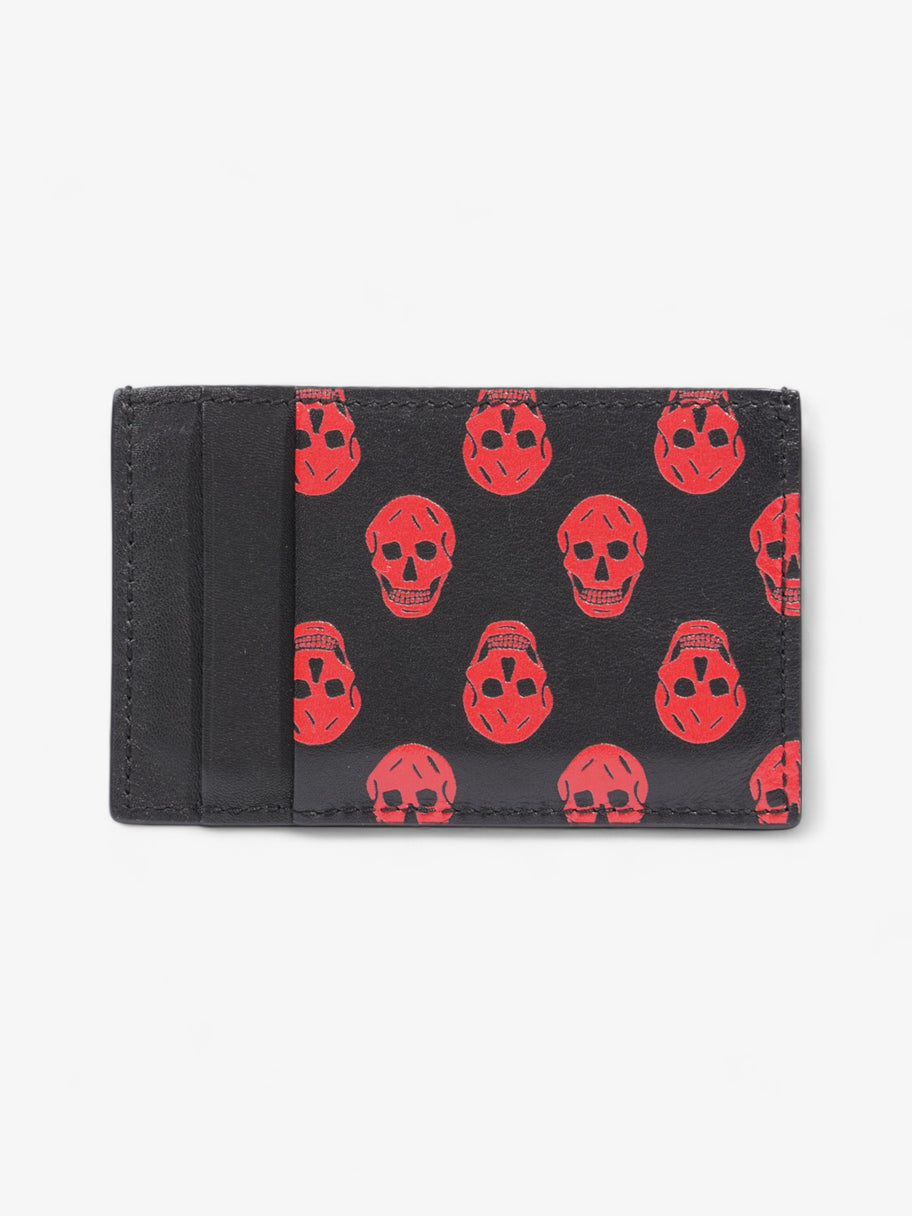 Alexander McQueen Skull Card Holder Black / Red Leather Image 2