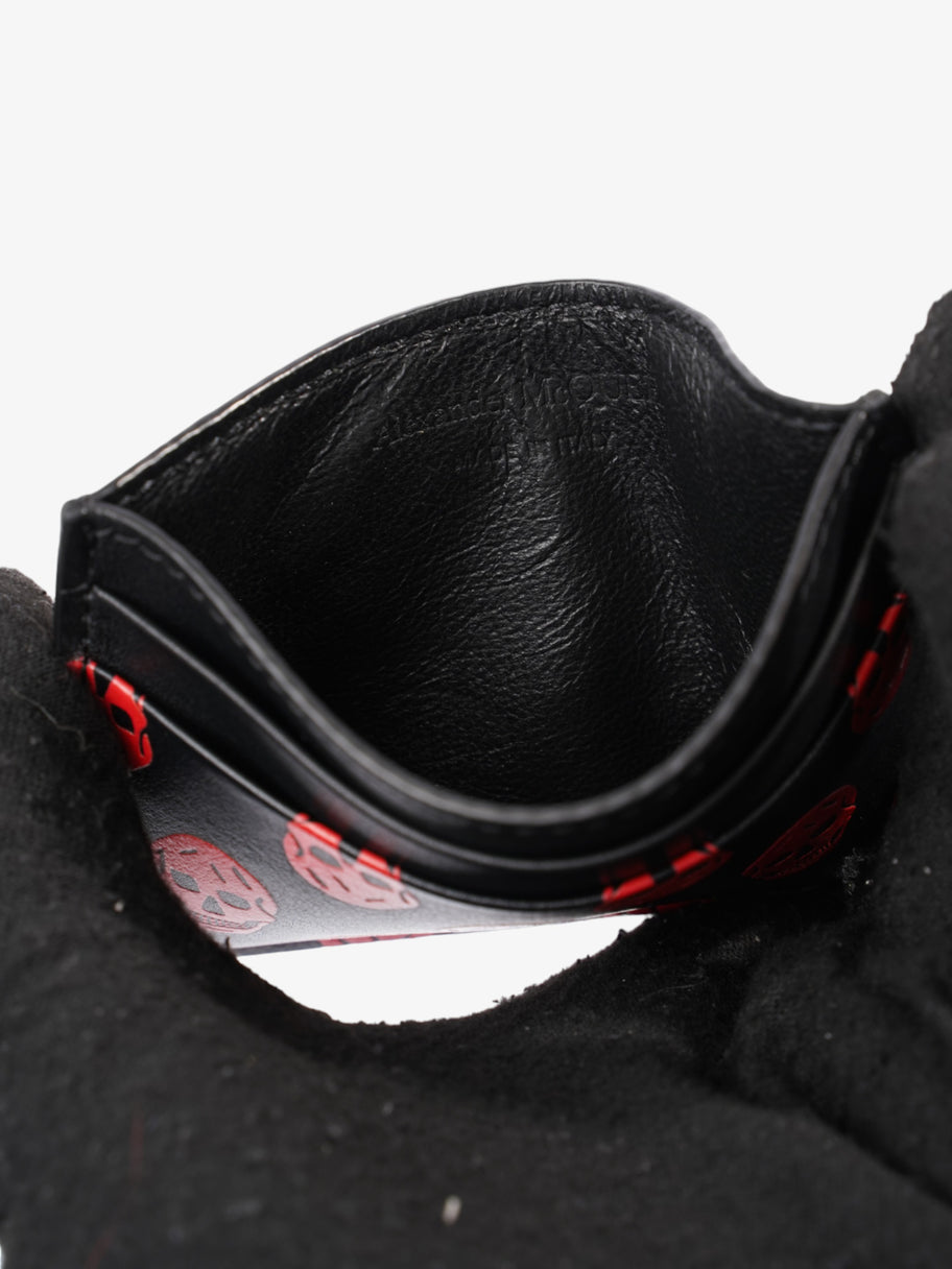 Alexander McQueen Skull Card Holder Black / Red Leather Image 3