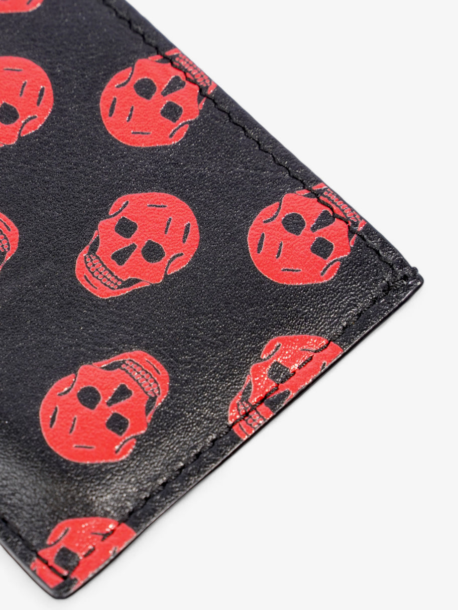 Alexander McQueen Skull Card Holder Black / Red Leather Image 4