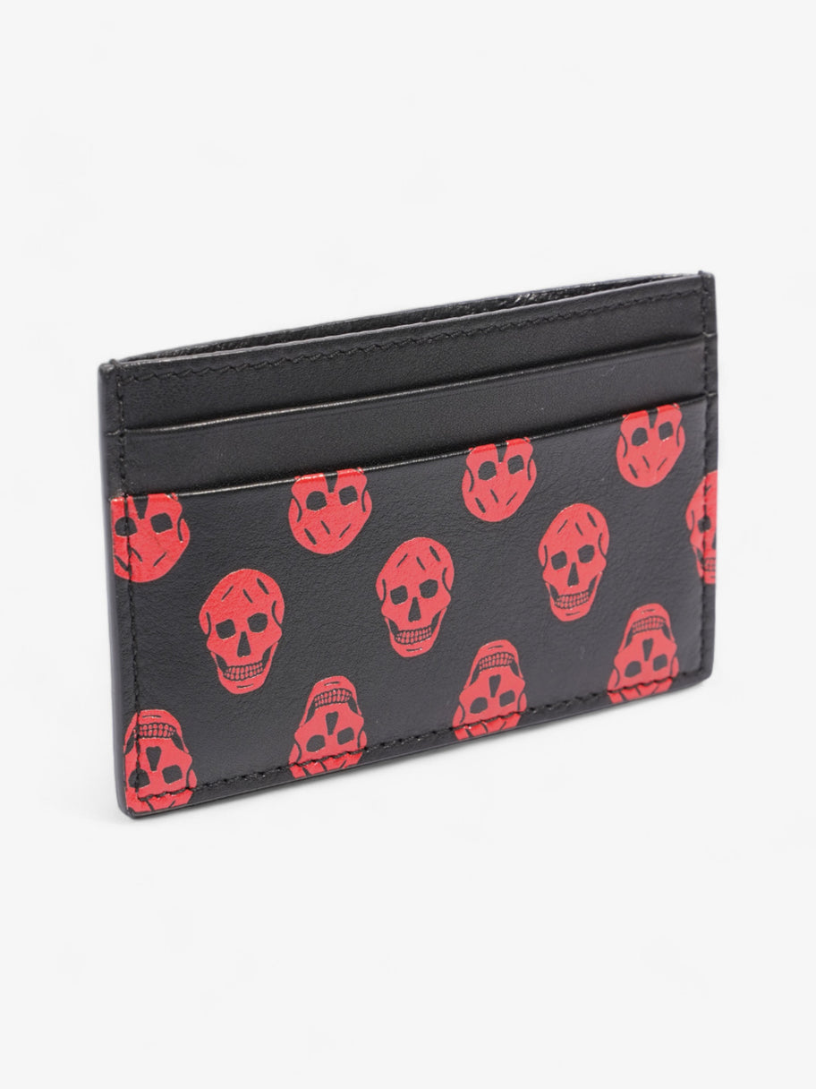 Alexander McQueen Skull Card Holder Black Red Leather Luxe Collective