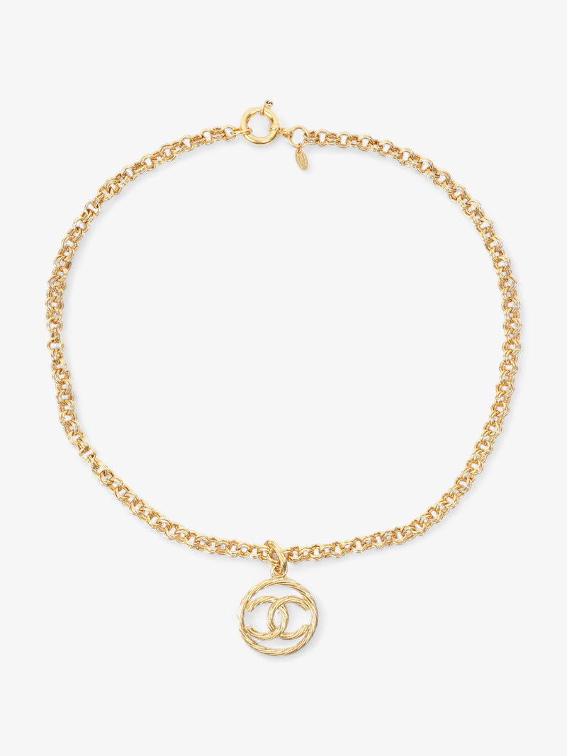  Chanel  Circle Coco Necklace Gold Gold Plated 76.5cm