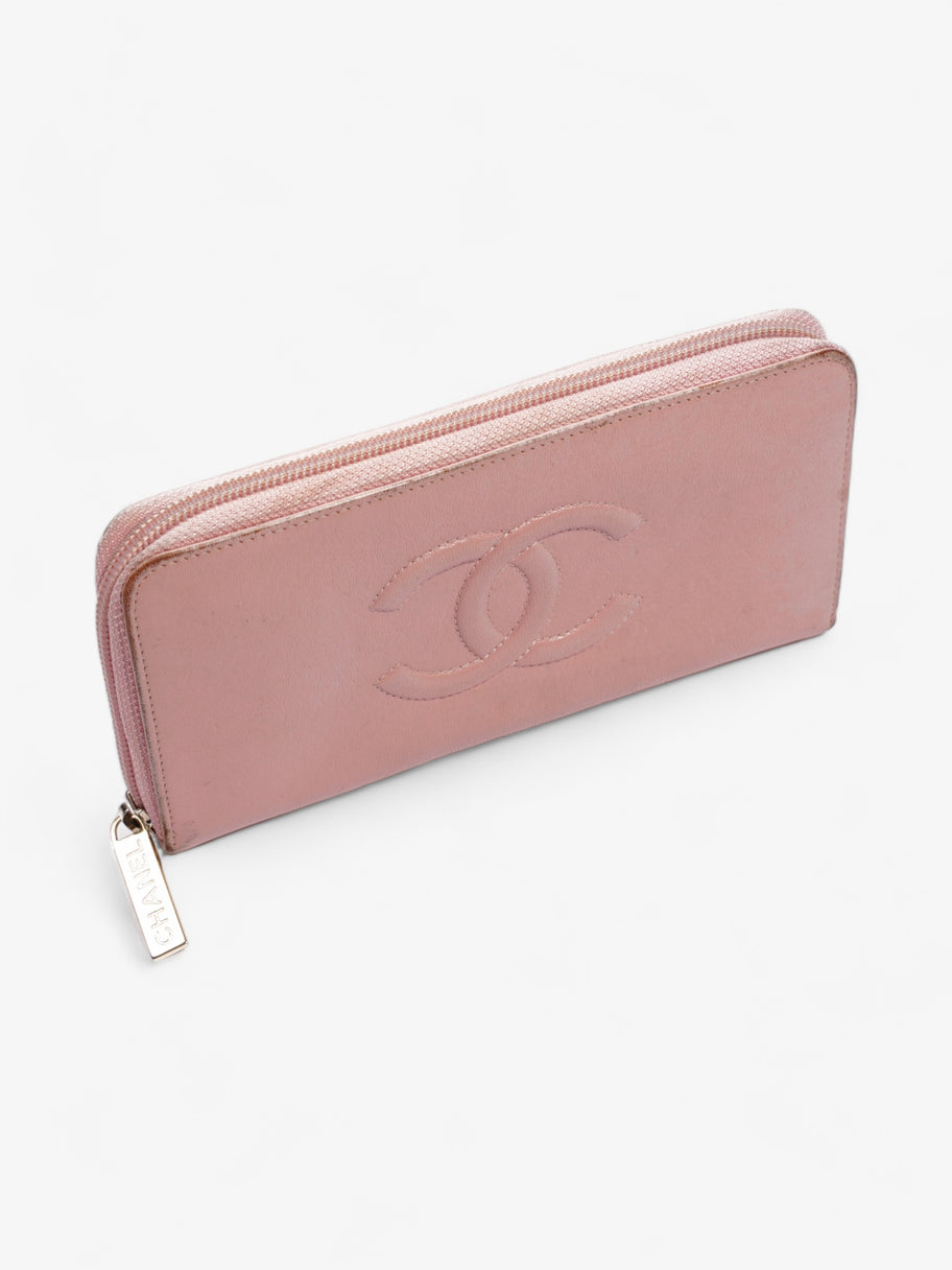 Chanel CC Logo Continental Zip-Around Wallet Pink Caviar Leather Image 6