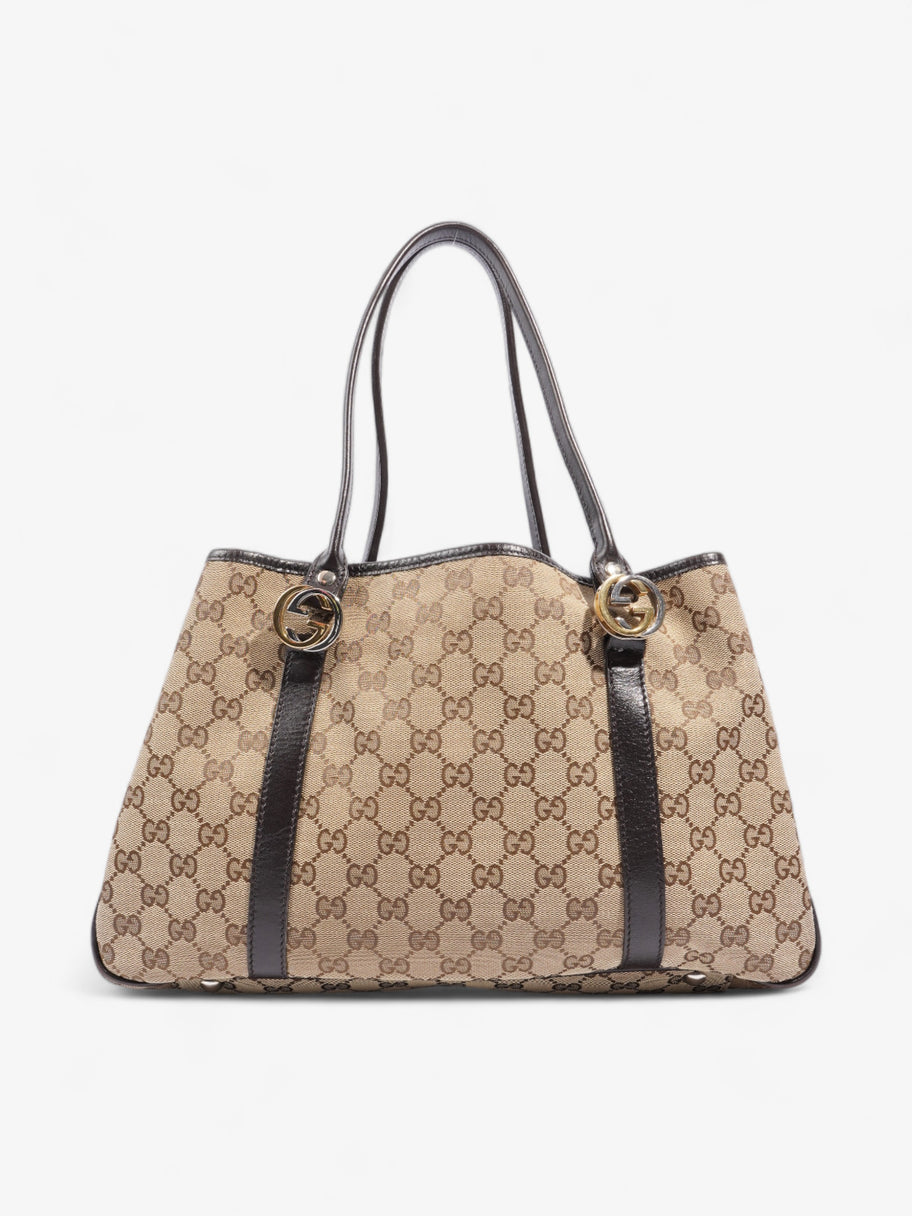 Interlocking G Tote Beige And Ebony GG Supreme / Brown Canvas Image 4