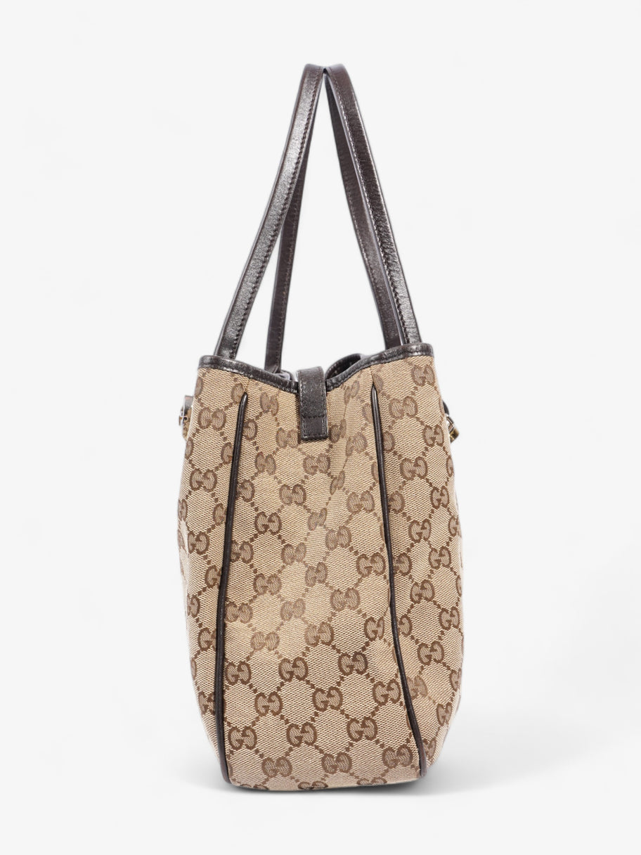 Interlocking G Tote Beige And Ebony GG Supreme / Brown Canvas Image 5