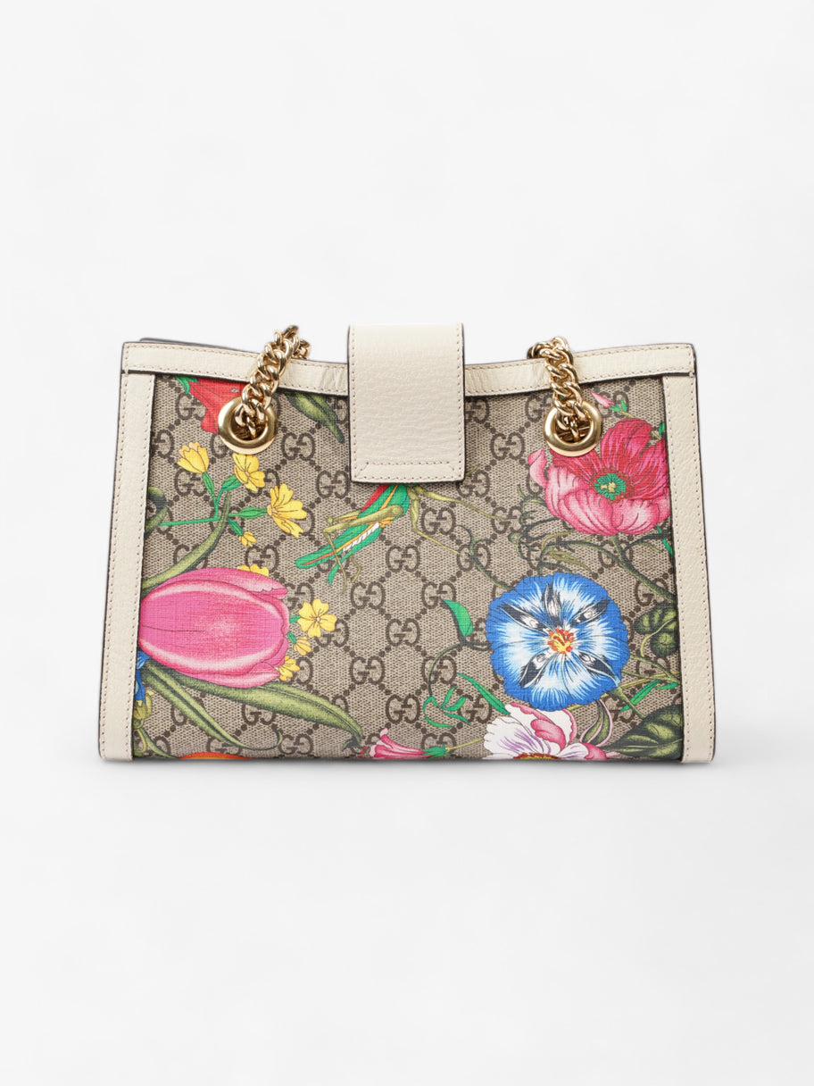 Small Padlock GG Flora / Cream Coated Canvas Image 4