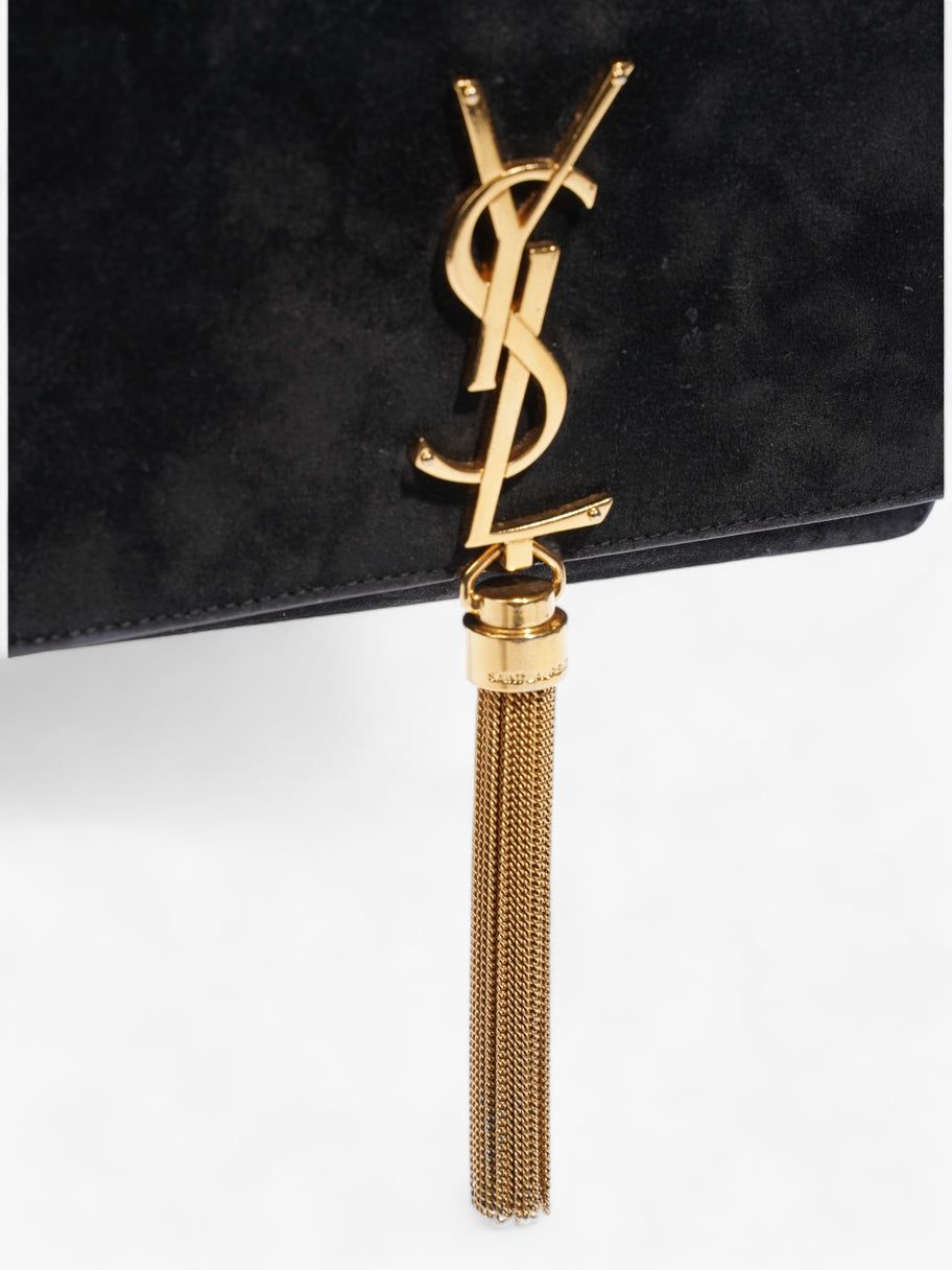 Kate Tassel Bag Black Suede Small Image 7