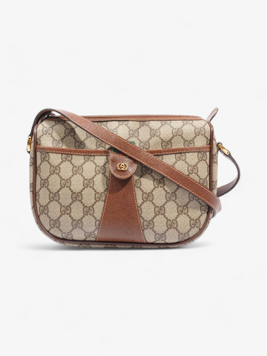 Gucci Old Gucci Sherry Line PVC & leather Shoulder bag Brown 001・58・6177 Supreme Print Coated Canvas Image 1