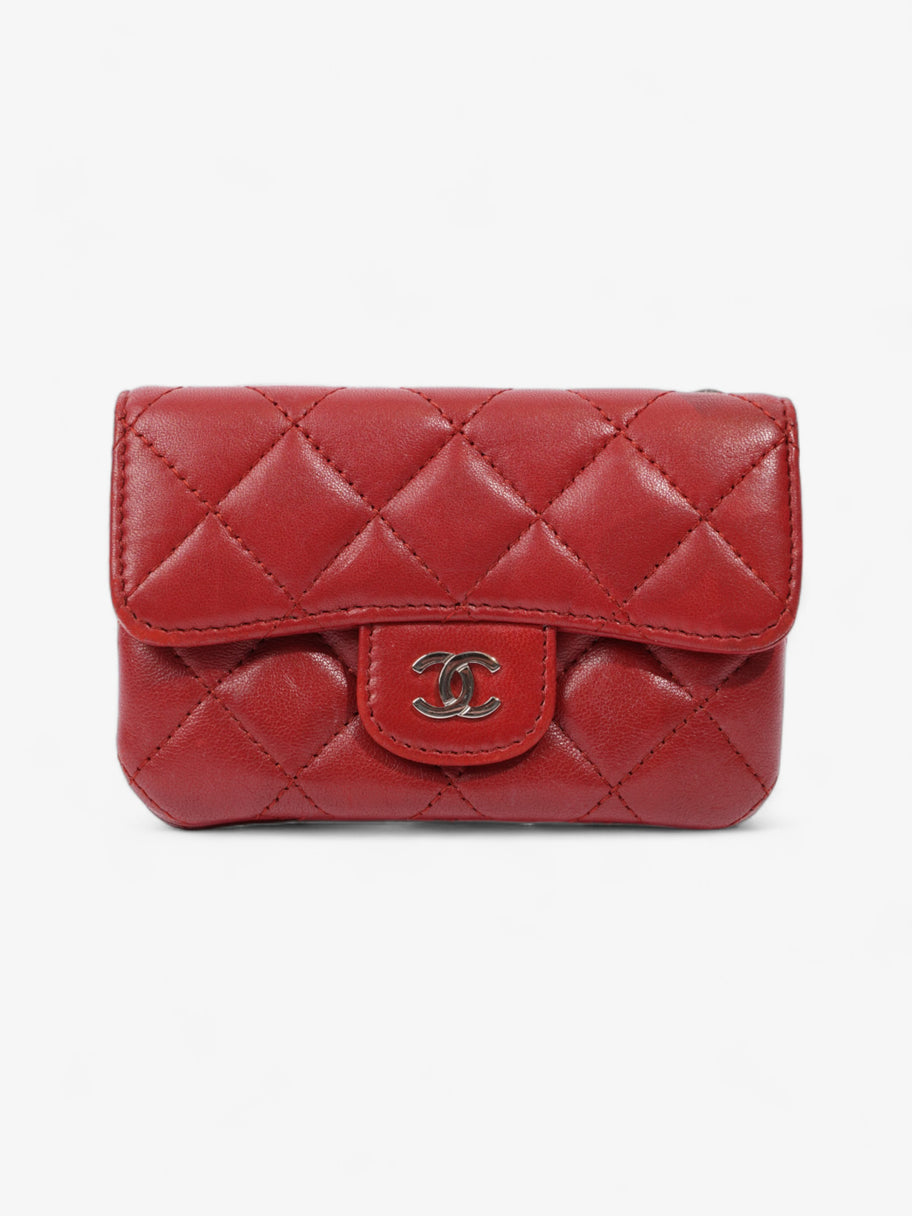 Chanel Coin Purse Red Lambskin Leather Image 1