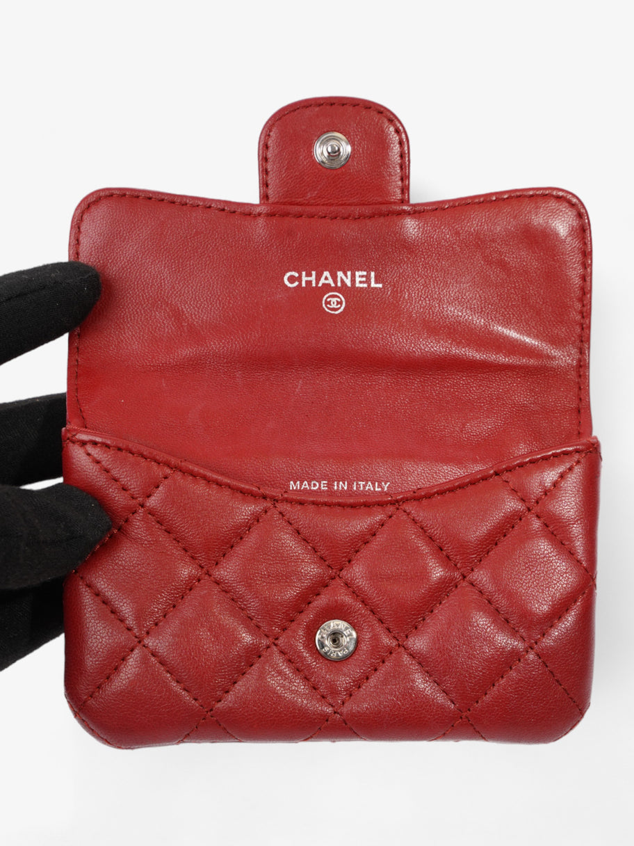 Chanel Coin Purse Red Lambskin Leather Image 7