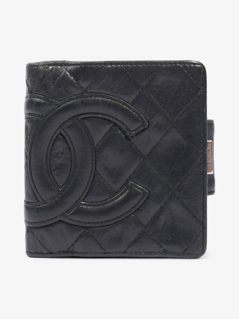  Chanel Cambon Lambskin Compact Wallet Black Lambskin Leather