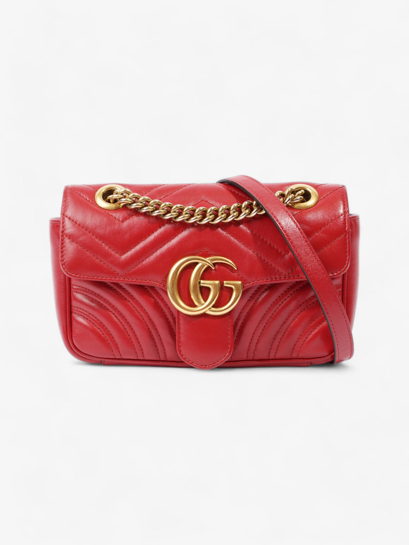  Gucci Marmont Flap Red Matelasse Leather Small