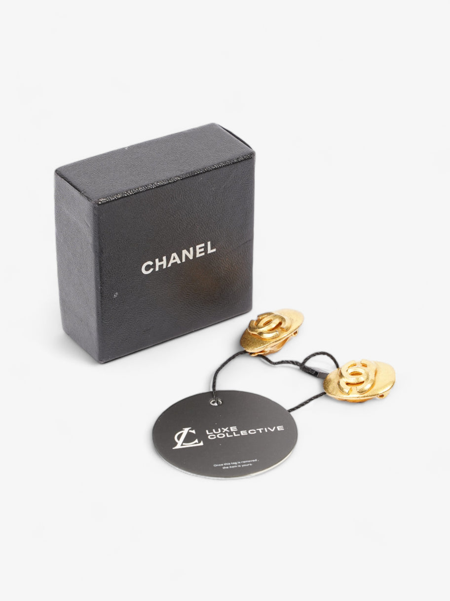 Chanel Oval Clip-On 96P Earrings Gold Gold Plated Image 5