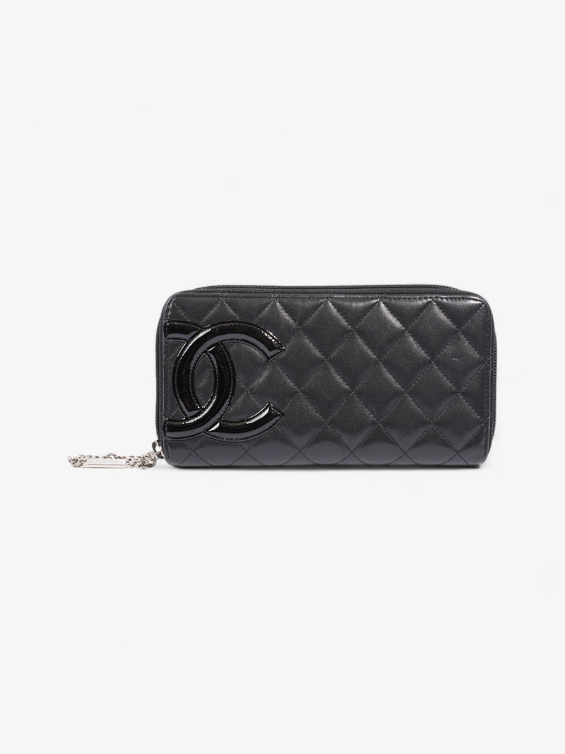  Chanel CC Zip Around Wallet Black Leather