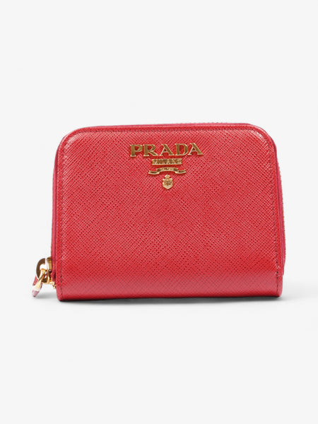 Prada saffiano wallet red best sale