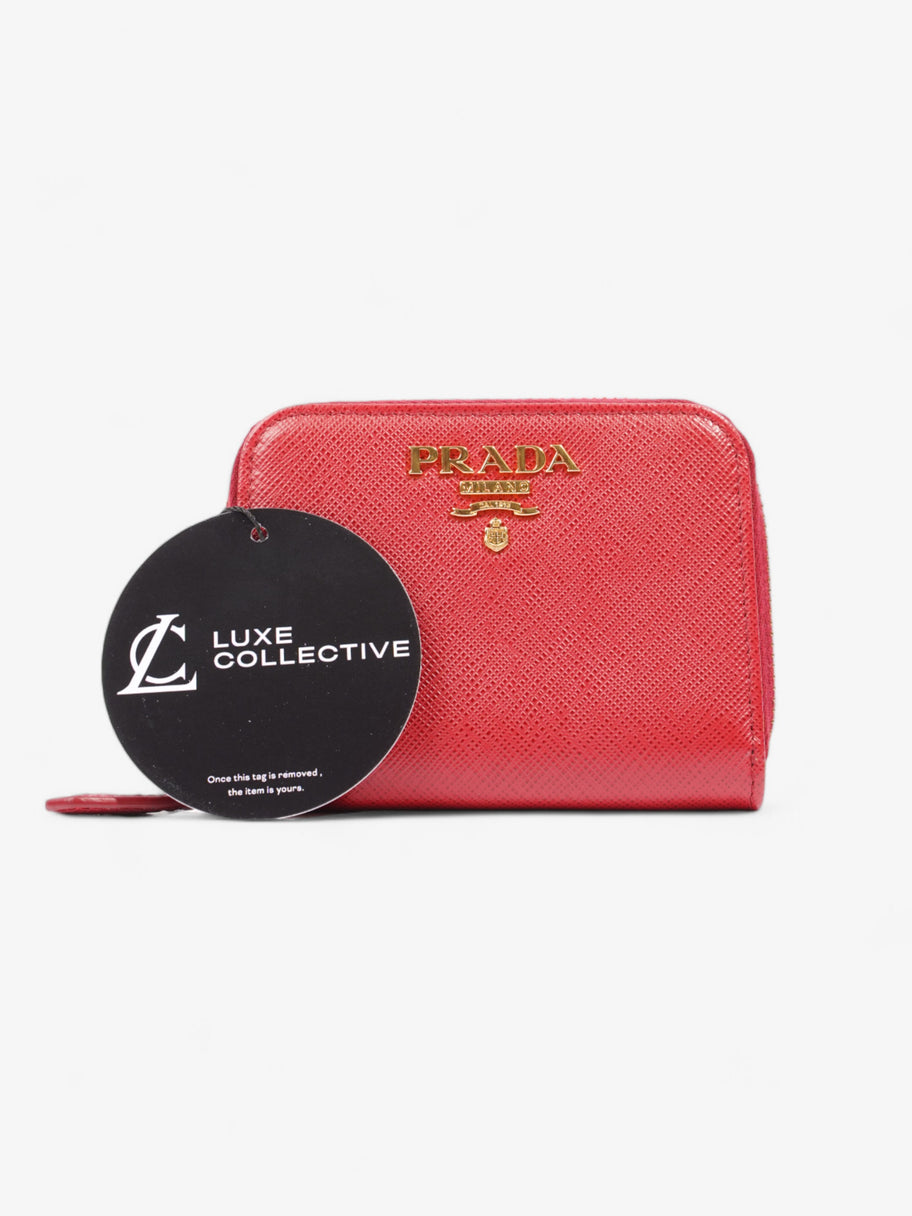 Zip Around Wallet Red Saffiano Leather Image 6