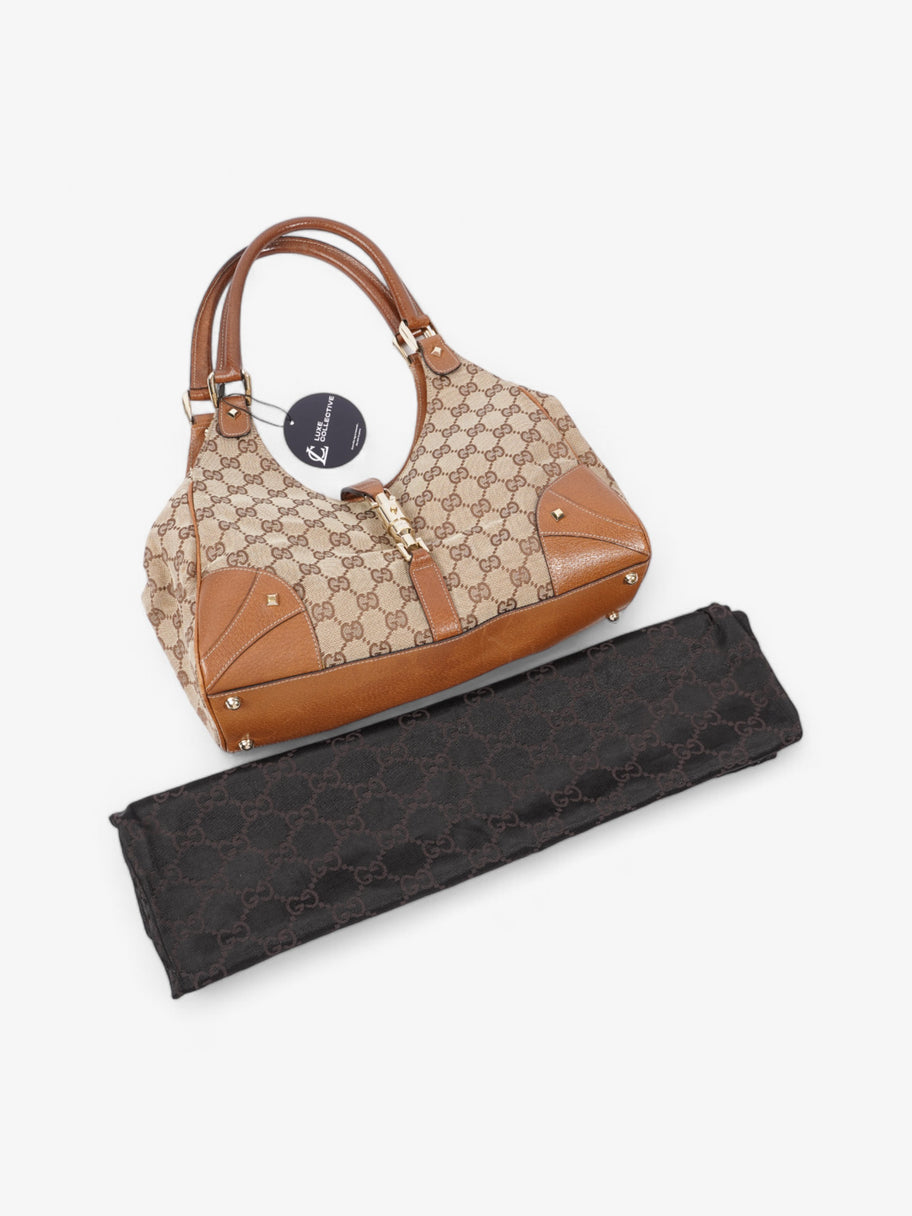 Gucci New Jackie Beige / Brown Canvas Image 9