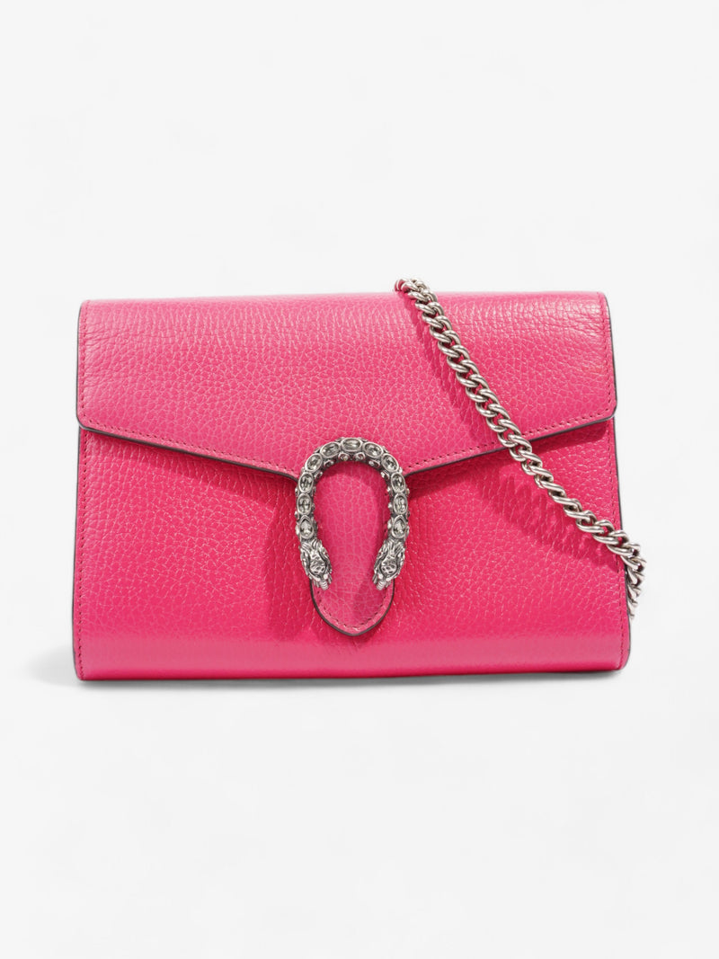  Gucci Dionysus Chain Wallet Neon Pink Leather