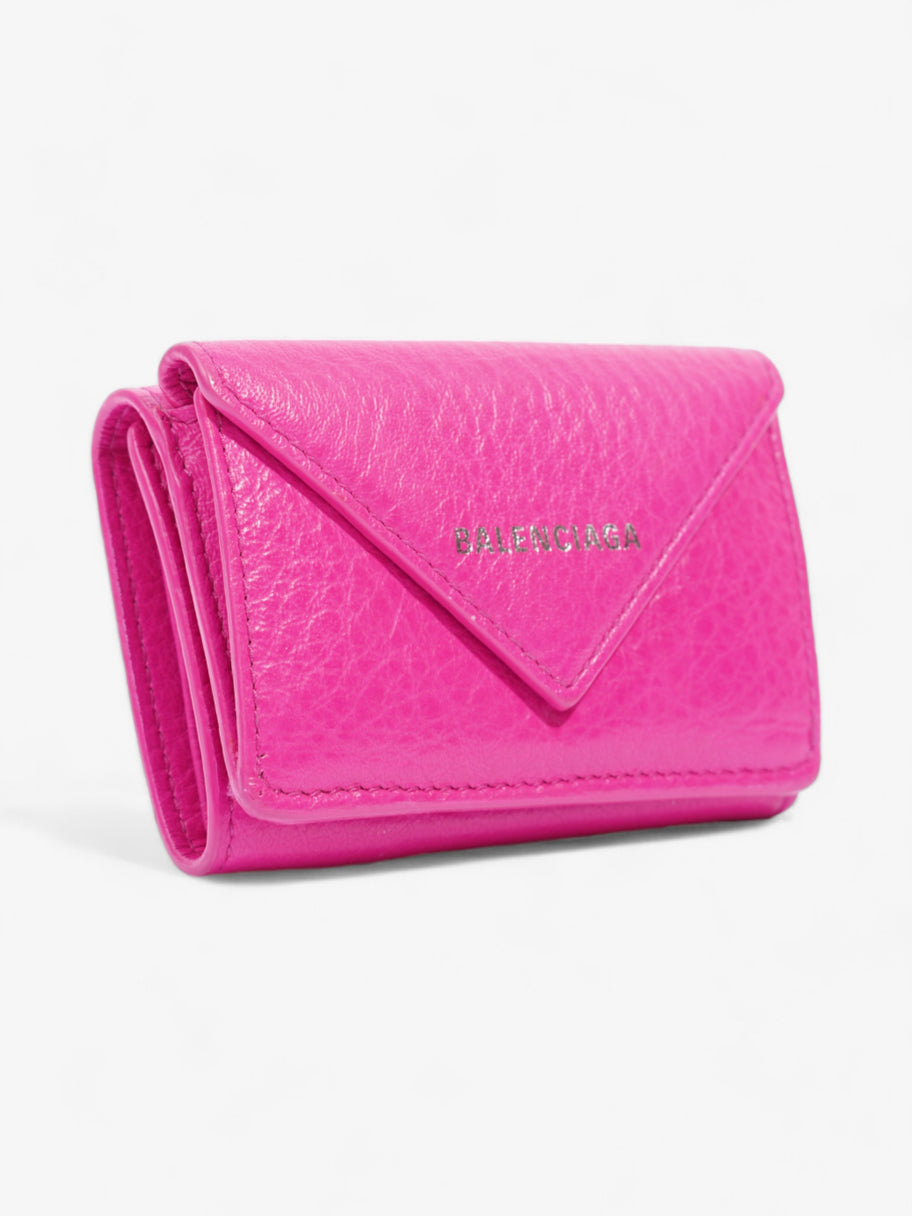 Balenciaga Papier Compact Wallet Neon Pink Leather Mini Image 3