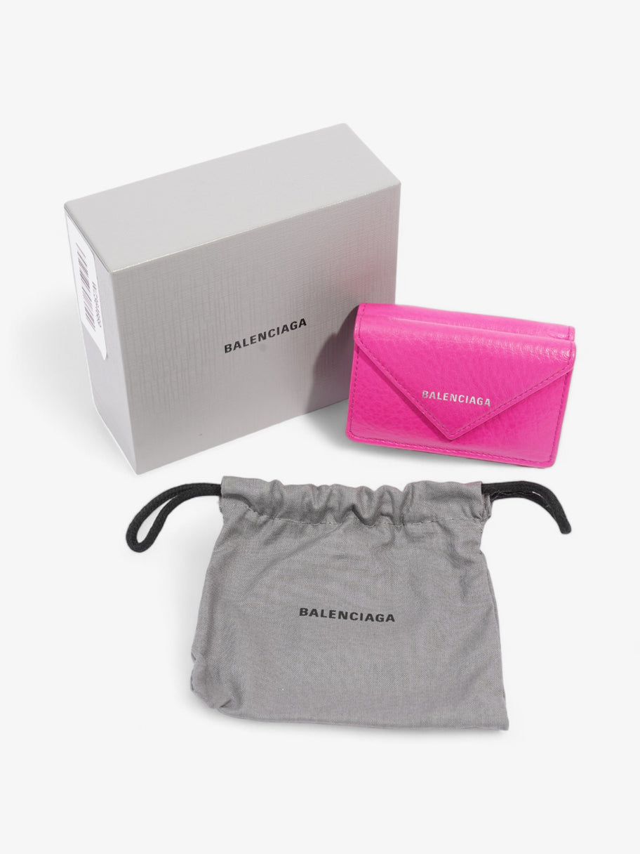 Balenciaga Papier Compact Wallet Neon Pink Leather Mini | Luxe Collective