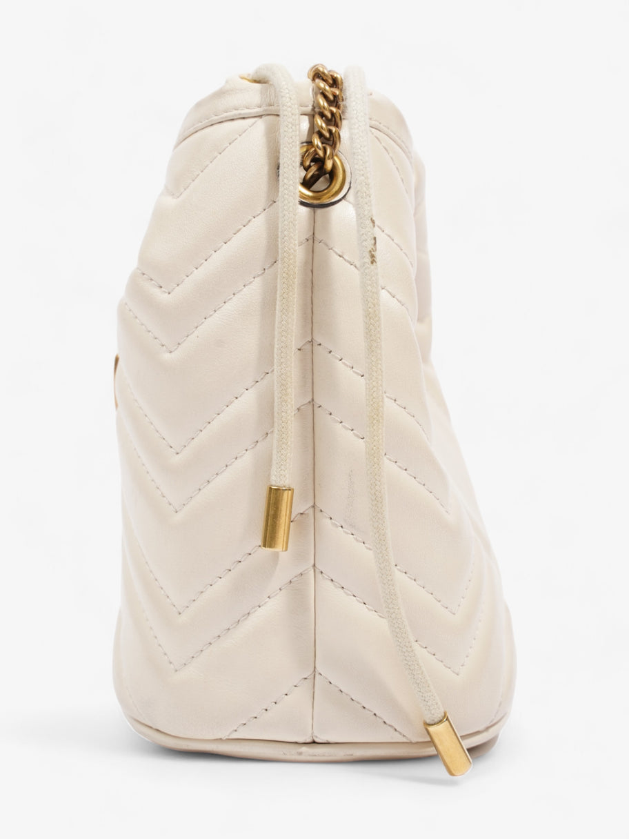 Gucci Marmont Bucket Bag White Leather Image 3