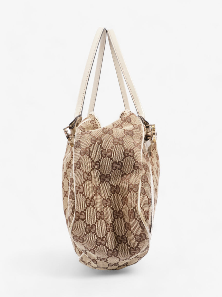 Gucci Twins Tote Beige And Ebony GG Supreme / White Canvas Image 3