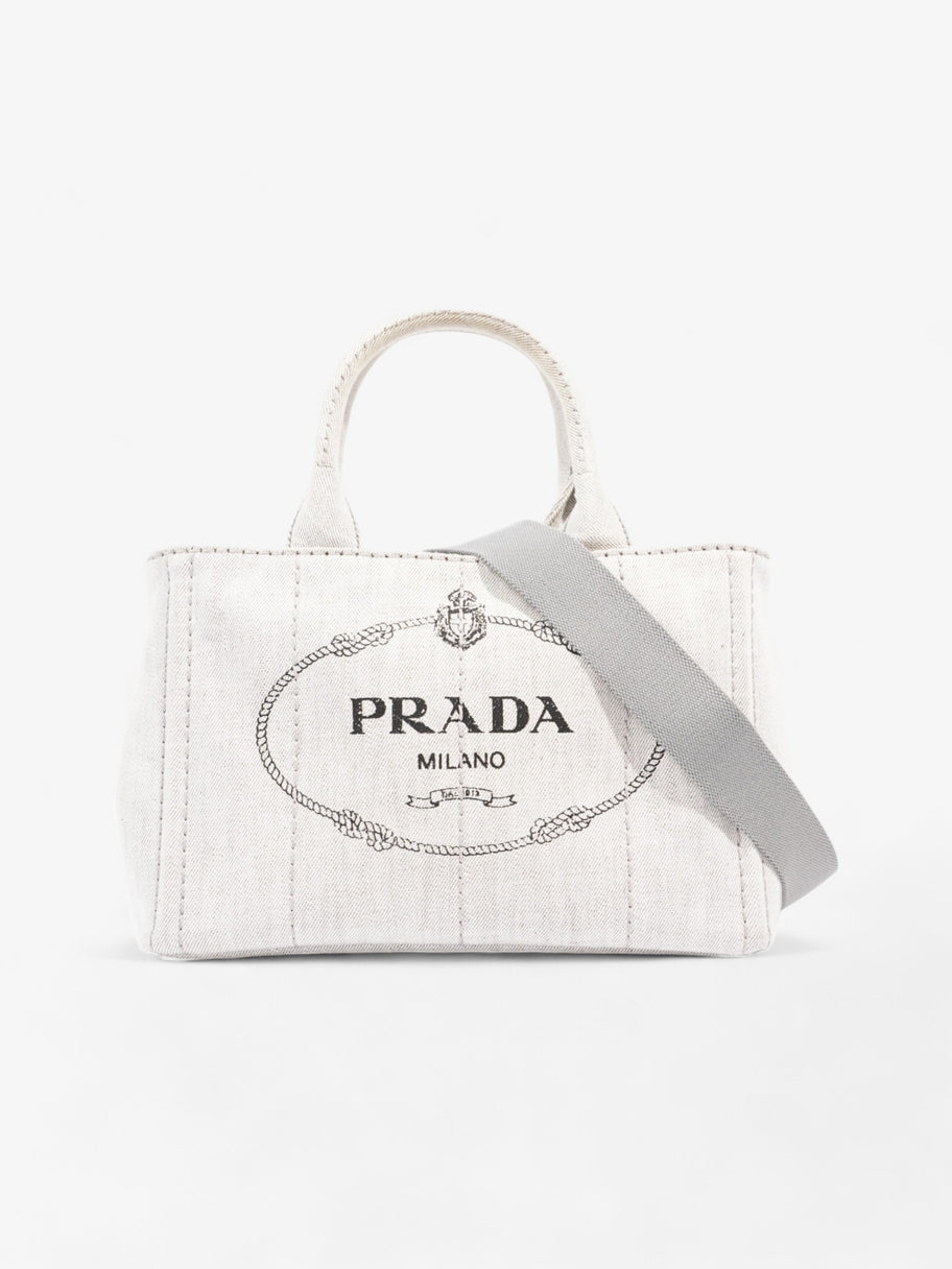 Prada Canapa Tote Grey Denim Image 1