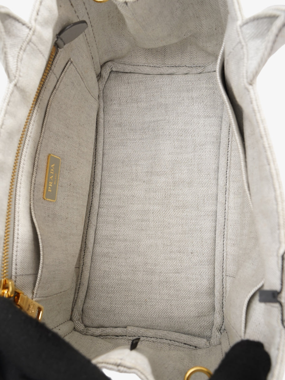 Prada Canapa Tote Grey Denim Image 7